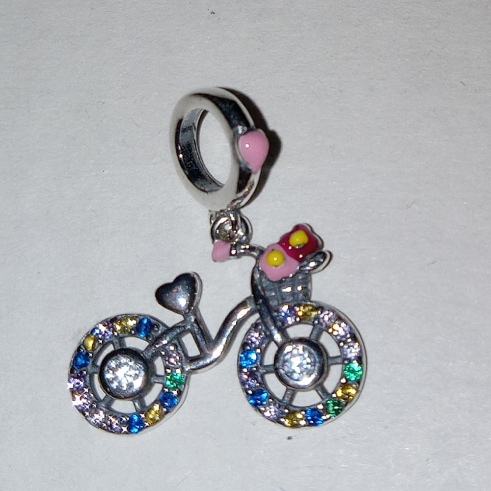S925 Sterling Silver bicycle charm